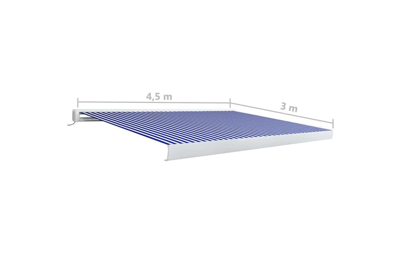 Motoriseret Kassettemarkise 450x300 cm Blå Og Hvid - Blå - Havemøbler - Solafskærmning - Markiser - Balkonmarkise