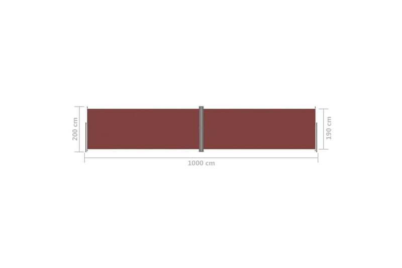 sammenrullelig sidemarkise 200x1000 cm brun - Brun - Havemøbler - Solafskærmning - Markiser - Balkonmarkise