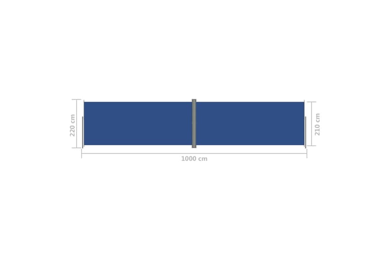sammenrullelig sidemarkise 220x1000 cm blå - Blå - Balkonmarkise - Markiser - Sidemarkise - Altanafskærmning