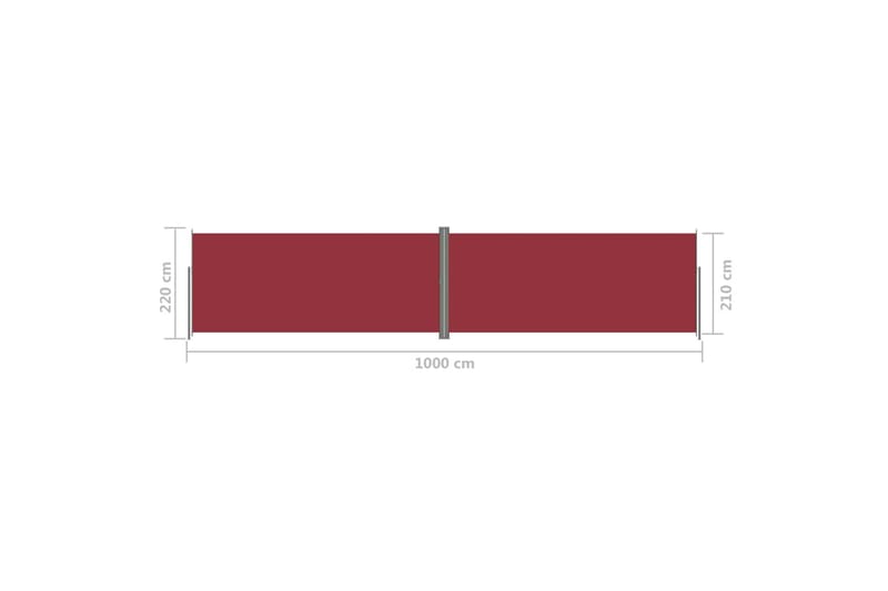 sammenrullelig sidemarkise 220x1000 cm rød - Rød - Havemøbler - Solafskærmning - Markiser - Balkonmarkise