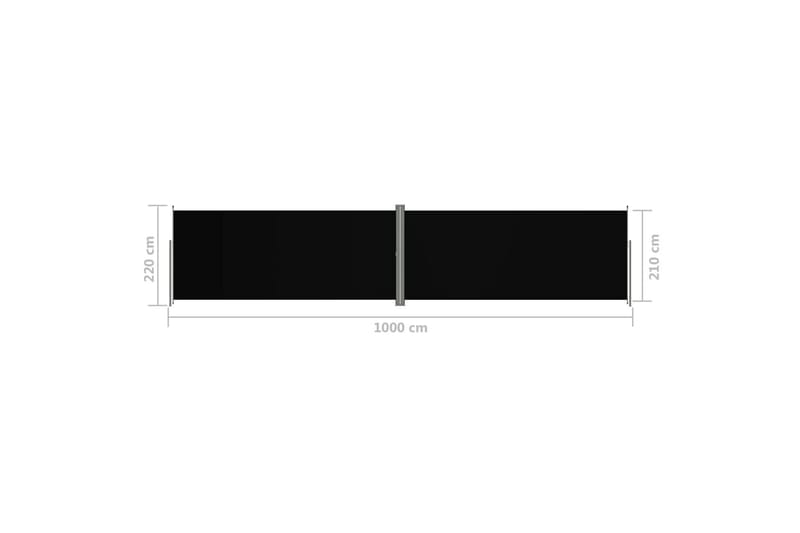 sammenrullelig sidemarkise 220x1000 cm sort - Sort - Balkonmarkise - Markiser - Sidemarkise - Altanafskærmning