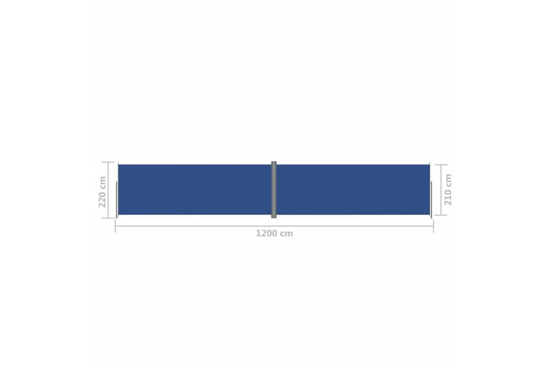 sammenrullelig sidemarkise 220x1200 cm blå - Blå - Balkonmarkise - Markiser - Sidemarkise - Altanafskærmning