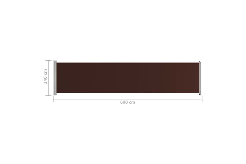 sammenrullelig sidemarkise til terrassen 140x600 cm brun - Brun - Havemøbler - Solafskærmning - Markiser - Vinduesmarkise