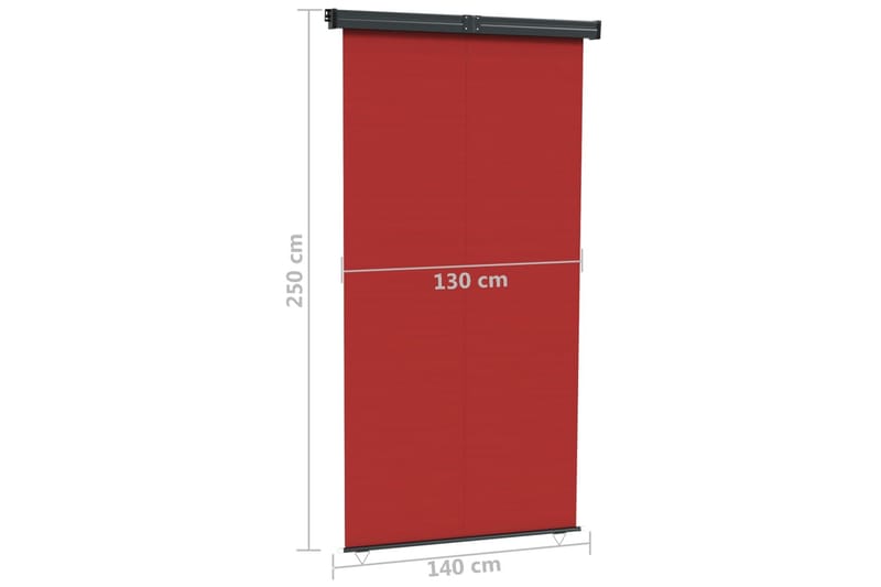 sidemarkise til altan 140x250 cm rød - Rød - Balkonmarkise - Markiser - Sidemarkise - Altanafskærmning
