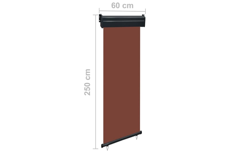 Sidemarkise Til Altan 60x250 cm Brun - Brun - Havemøbler - Solafskærmning - Markiser - Vinduesmarkise