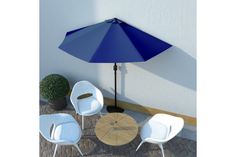 altanparasol med aluminiumsstang 270x135x245 cm halv blå - Blå - Havemøbler - Solafskærmning - Parasoller - Balkonparasol