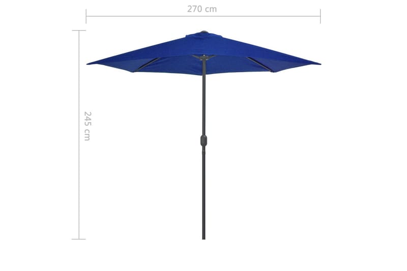 altanparasol med aluminiumsstang 270x135x245 cm halv blå - Blå - Havemøbler - Solafskærmning - Parasoller - Balkonparasol