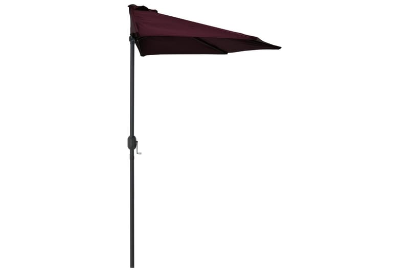 altanparasol med aluminiumsstang 270x135x245 cm halv - Rød - Havemøbler - Solafskærmning - Parasoller - Balkonparasol