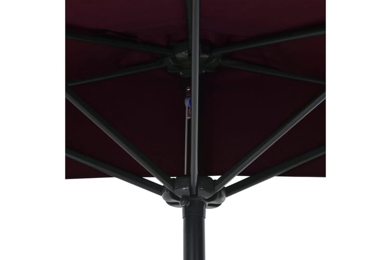 altanparasol med aluminiumsstang 270x135x245 cm halv - Rød - Havemøbler - Solafskærmning - Parasoller - Balkonparasol