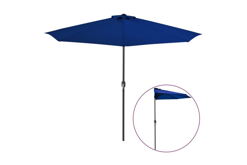 altanparasol med aluminiumsstang 300x150x253 cm halv blå - Blå - Havemøbler - Solafskærmning - Parasoller - Balkonparasol