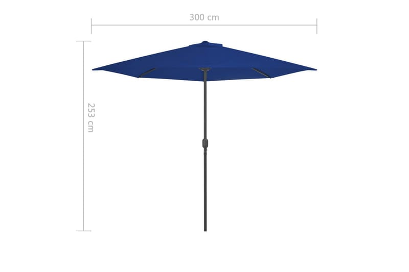 altanparasol med aluminiumsstang 300x150x253 cm halv blå - Blå - Havemøbler - Solafskærmning - Parasoller - Balkonparasol