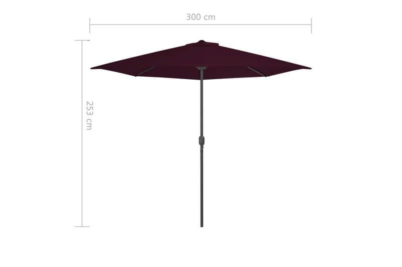 altanparasol med aluminiumsstang 300x150x253 cm halv - Rød - Havemøbler - Solafskærmning - Parasoller - Balkonparasol