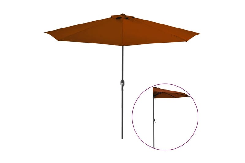 altanparasol med aluminiumsstang 300x150x253 cm halv - Havemøbler - Solafskærmning - Parasoller - Balkonparasol