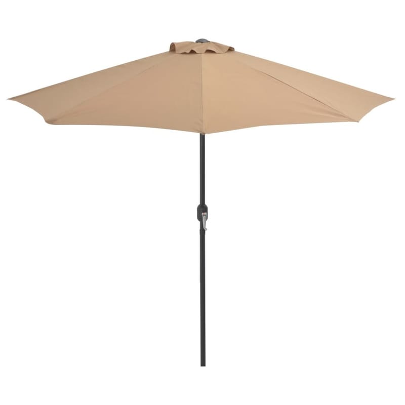 Balkonparasol Med Aluminumsstang Gråbrun 270 X 135 Cm Halv - Brun - Havemøbler - Solafskærmning - Parasoller