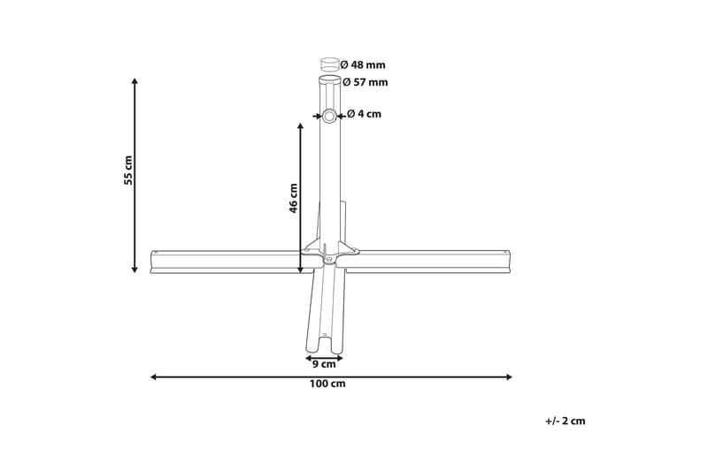 Bolu Parasolholder 100x100 cm - Sort - Havemøbler - Solafskærmning - Parasoller - Parasolfod