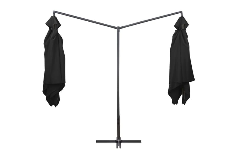 Dobbelt Parasol med Stålstang 250x250 cm Sort - Sort - Havemøbler - Solafskærmning - Parasoller