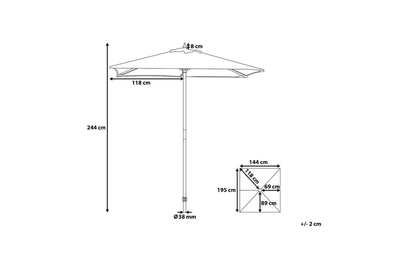 Flamenco Parasol 244 cm - Beige - Havemøbler - Solafskærmning - Parasoller