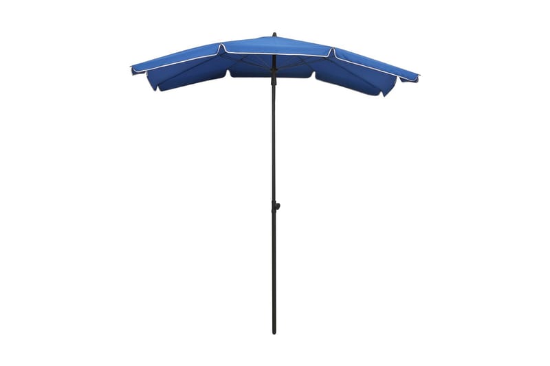 halv parasol med stang 200x130 cm azurblå - Blå - Havemøbler - Solafskærmning - Parasoller