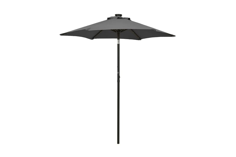 parasol med LED-lys 200x211 cm aluminium antracitgrå - Antracit - Parasoller