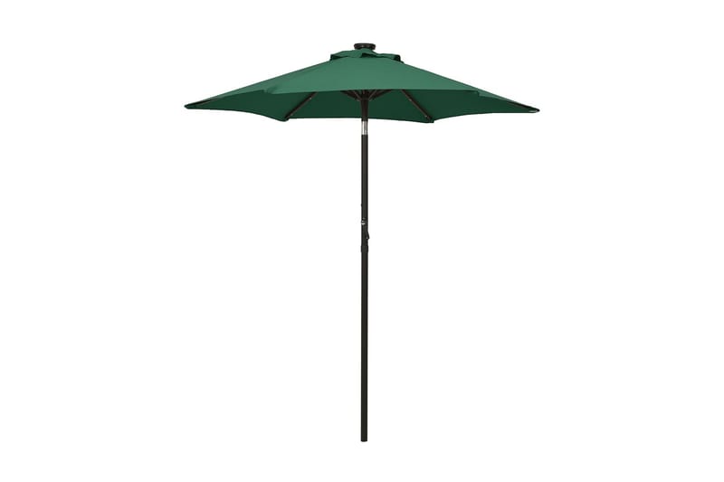 parasol med LED-lys 200x211 cm aluminium grøn - Grøn - Parasoller