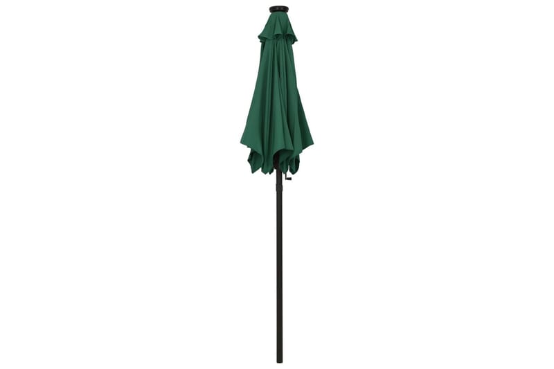 parasol med LED-lys 200x211 cm aluminium grøn - Grøn - Parasoller