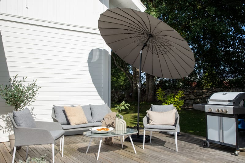 Palmetto Parasol 270 cm Grå - Venture Home - Havemøbler - Solafskærmning - Parasoller