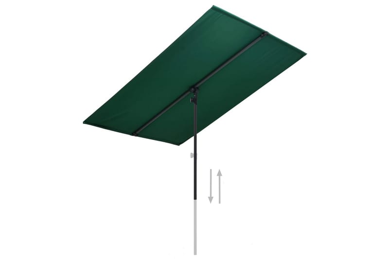 Parasol med Aluminiumsstang 2x1,5 M Grøn - Grøn - Havemøbler - Solafskærmning - Parasoller