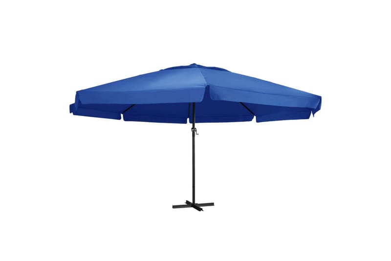 Parasol Med Aluminiumsstang 600 cm Azurblå - Blå - Havemøbler - Solafskærmning - Parasoller