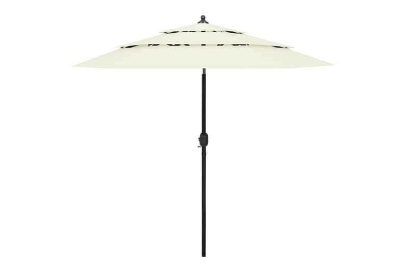 parasol med aluminiumsstang i 3 niveauer 2,5 m sandfarvet - Parasoller