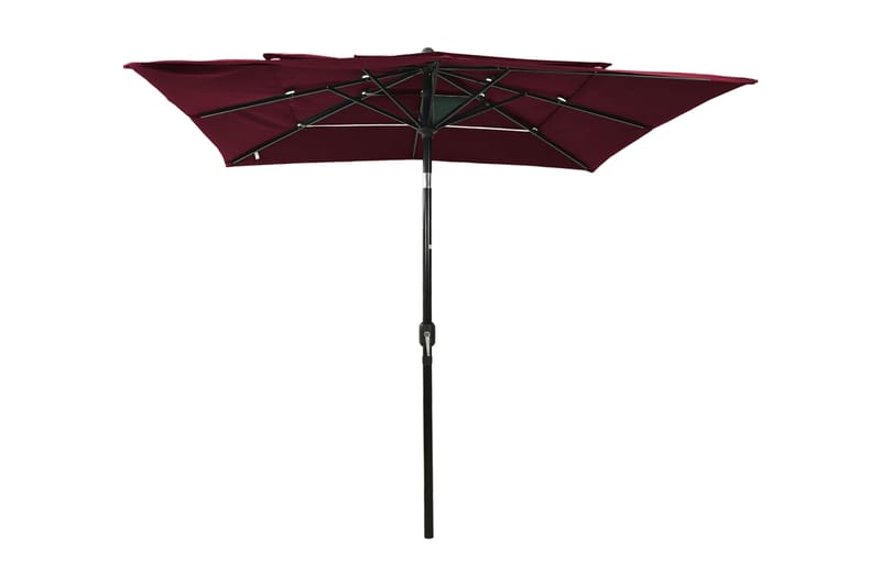 parasol med aluminiumsstang i 3 niveauer 2,5x2,5 m bordeaux - Havemøbler - Solafskærmning - Parasoller