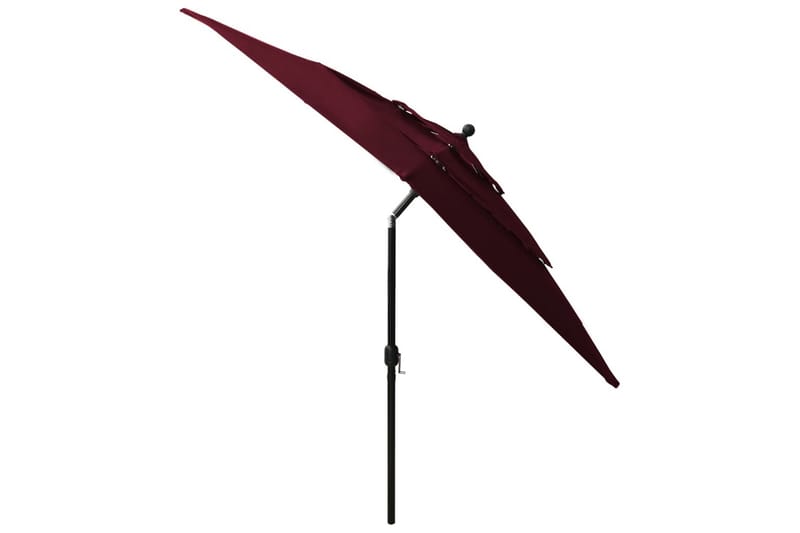 parasol med aluminiumsstang i 3 niveauer 2,5x2,5 m bordeaux - Havemøbler - Solafskærmning - Parasoller