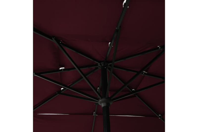 parasol med aluminiumsstang i 3 niveauer 2,5x2,5 m bordeaux - Havemøbler - Solafskærmning - Parasoller