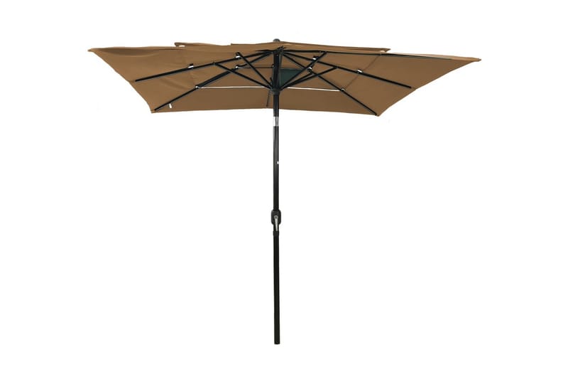 parasol med aluminiumsstang i 3 niveauer 2,5x2,5 m gråbrun - Havemøbler - Solafskærmning - Parasoller