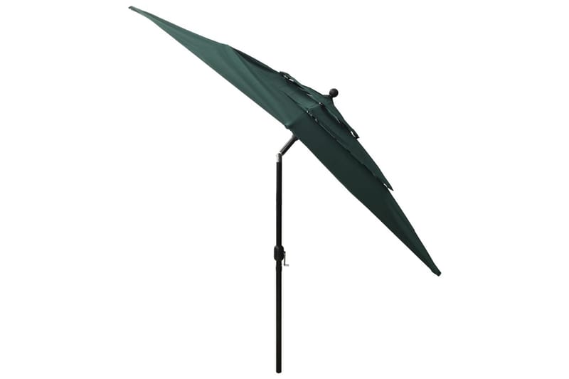 parasol med aluminiumsstang i 3 niveauer 2,5x2,5 m grøn - Havemøbler - Solafskærmning - Parasoller