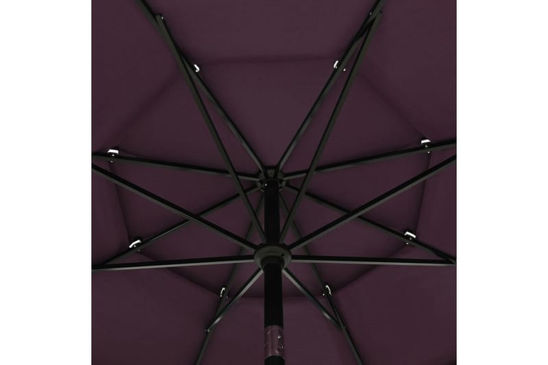 parasol med aluminiumsstang i 3 niveauer 3,5 m bordeaux - Havemøbler - Solafskærmning - Parasoller