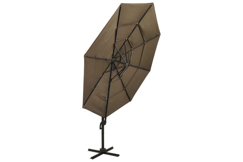 parasol med aluminiumsstang i 4 niveauer 3x3 m gråbrun - Gråbrun - Havemøbler - Solafskærmning - Parasoller