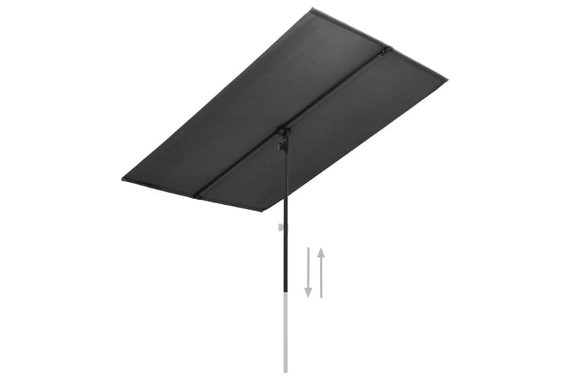 Parasol med Aluminiumstang 2x1,5 M Antracitgrå - Grå - Havemøbler - Solafskærmning - Parasoller