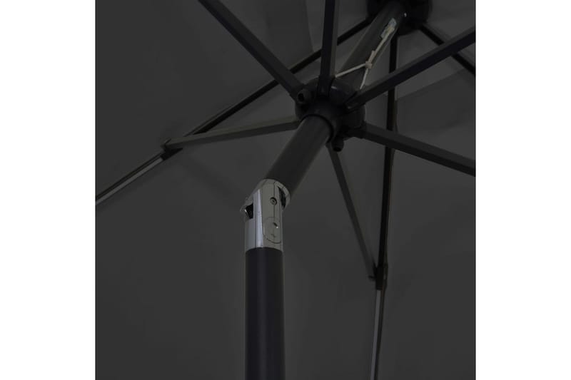 Parasol Med Led-Lys Og Aluminiumsstang 300 cm Antracitgrå - Grå - Parasoller