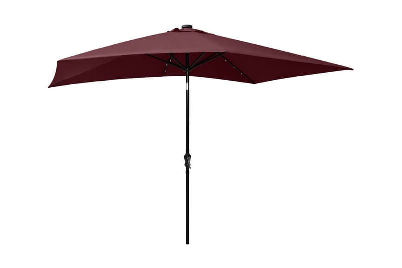 parasol med stålstang og LED-lys 2x3 m bordeaux - Havemøbler - Solafskærmning - Parasoller