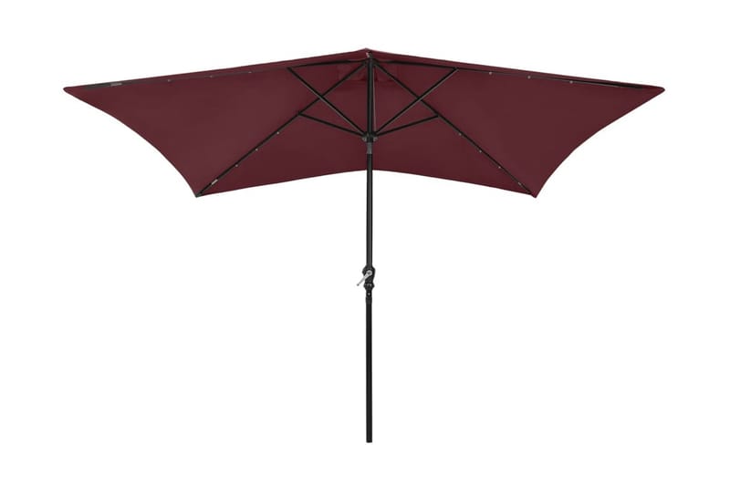 parasol med stålstang og LED-lys 2x3 m bordeaux - Havemøbler - Solafskærmning - Parasoller