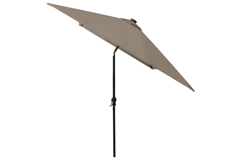 parasol med stålstang og LED-lys 2x3 m gråbrun - Havemøbler - Solafskærmning - Parasoller