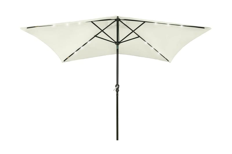 parasol med stålstang og LED-lys 2x3 m sandfarvet - Havemøbler - Solafskærmning - Parasoller