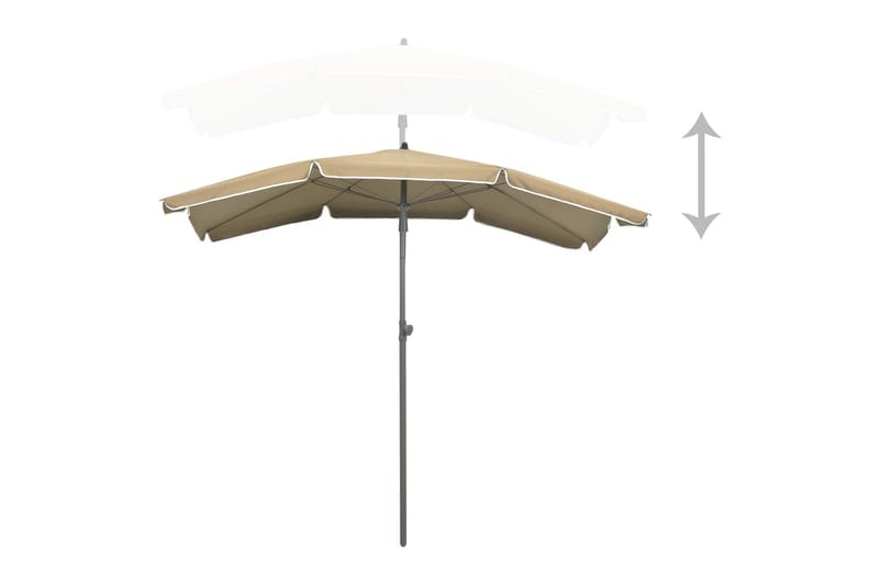 parasol med stang 200x130 cm gråbrun - Gråbrun - Havemøbler - Solafskærmning - Parasoller