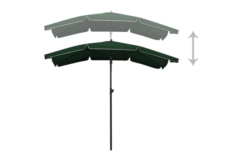 parasol med stang 200x130 cm grøn - Grøn - Havemøbler - Solafskærmning - Parasoller