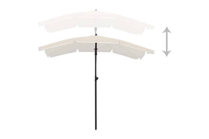 parasol med stang 200x130 cm sandfarvet - Creme - Havemøbler - Solafskærmning - Parasoller