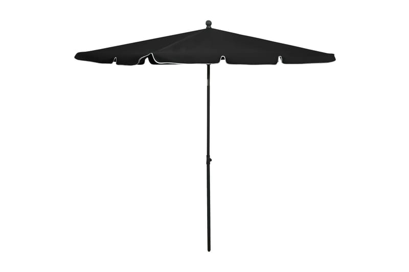 parasol med stang 210x140 cm sort - Sort - Havemøbler - Solafskærmning - Parasoller