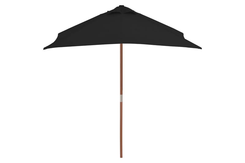 parasol med træstang 150x200 cm sort - Sort - Havemøbler - Solafskærmning - Parasoller