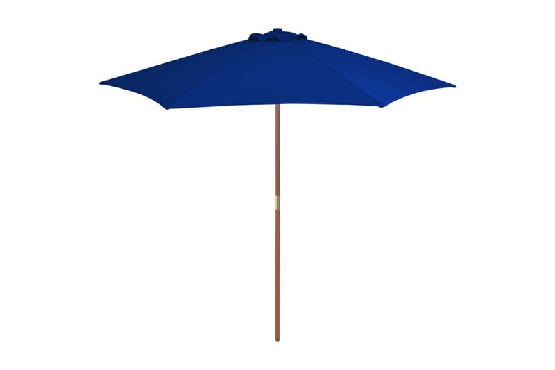 parasol med træstang 270 cm blå - Blå - Parasoller