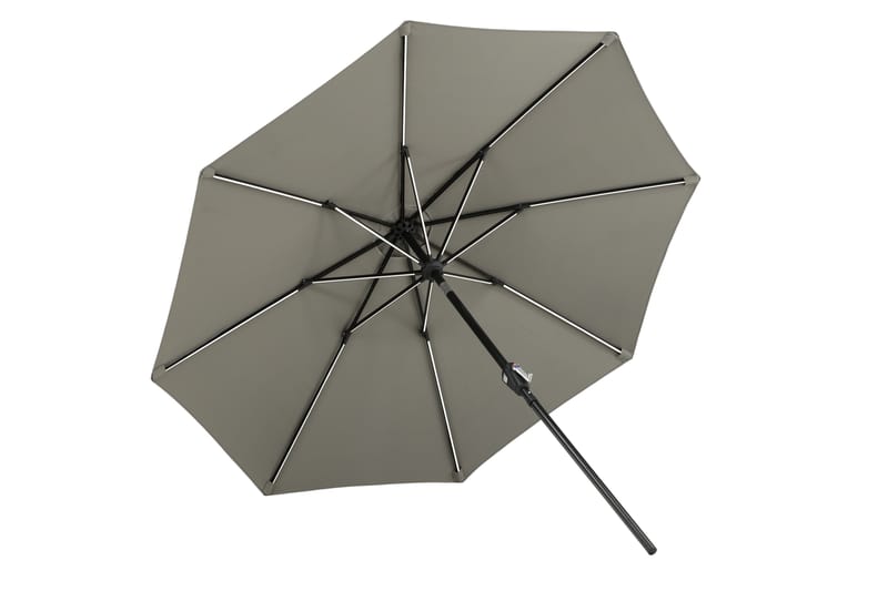 Sabal Parasol 270 cm med LED - Grå - Havemøbler - Solafskærmning - Parasoller