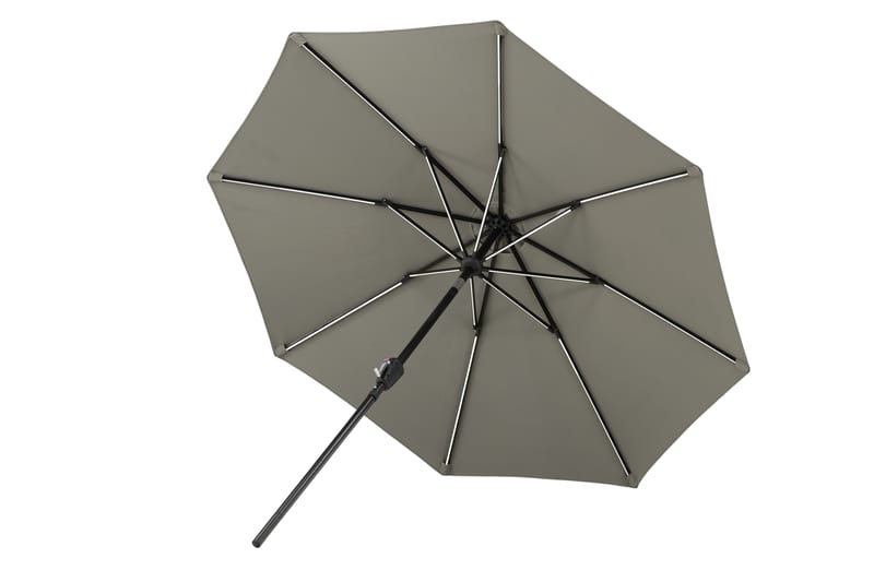 Sabal Parasol 270 cm med LED - Grå - Havemøbler - Solafskærmning - Parasoller